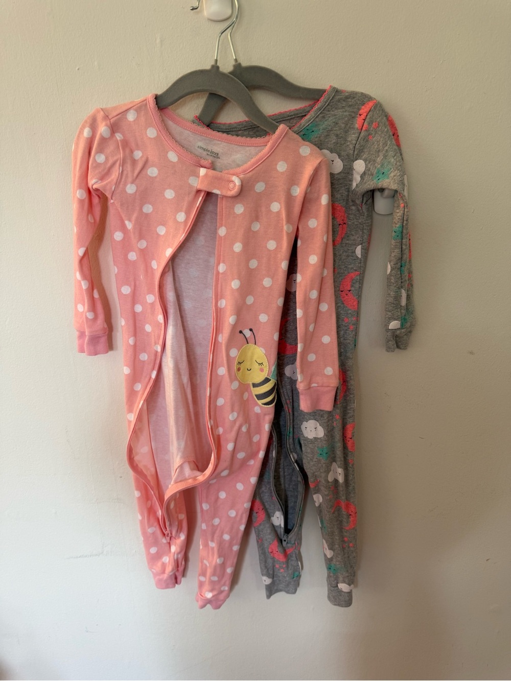 Kids Pink Polka Dot Bee One-Piece Pajama - Undetermined Brand